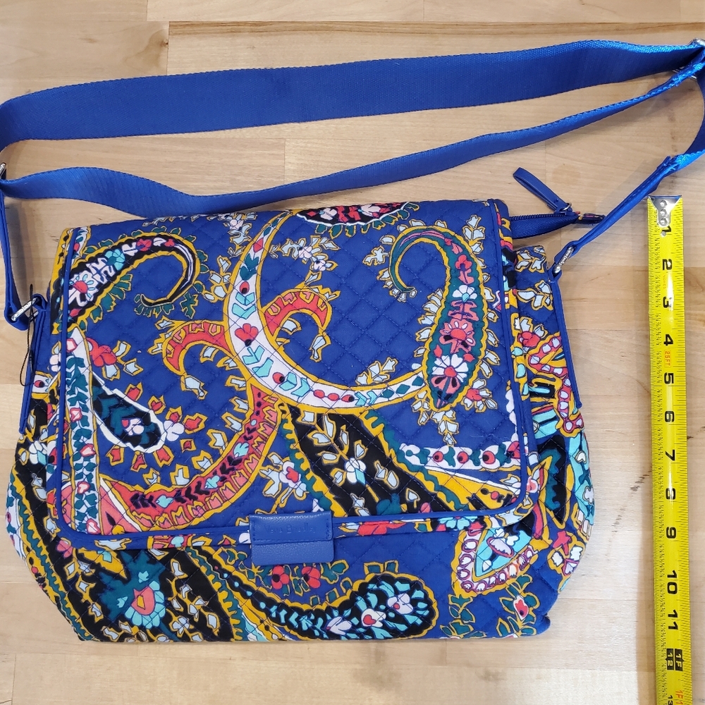 Vera Bradley Iconic Shoulder Bag Romantic Paisley Purse Faux Leather Trim
